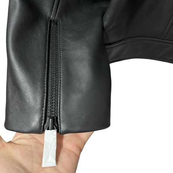 Ted Baker London Mens' Ovine Leather Biker Jacket Size L Black Biker Edgy NWT - Picture 7 of 16